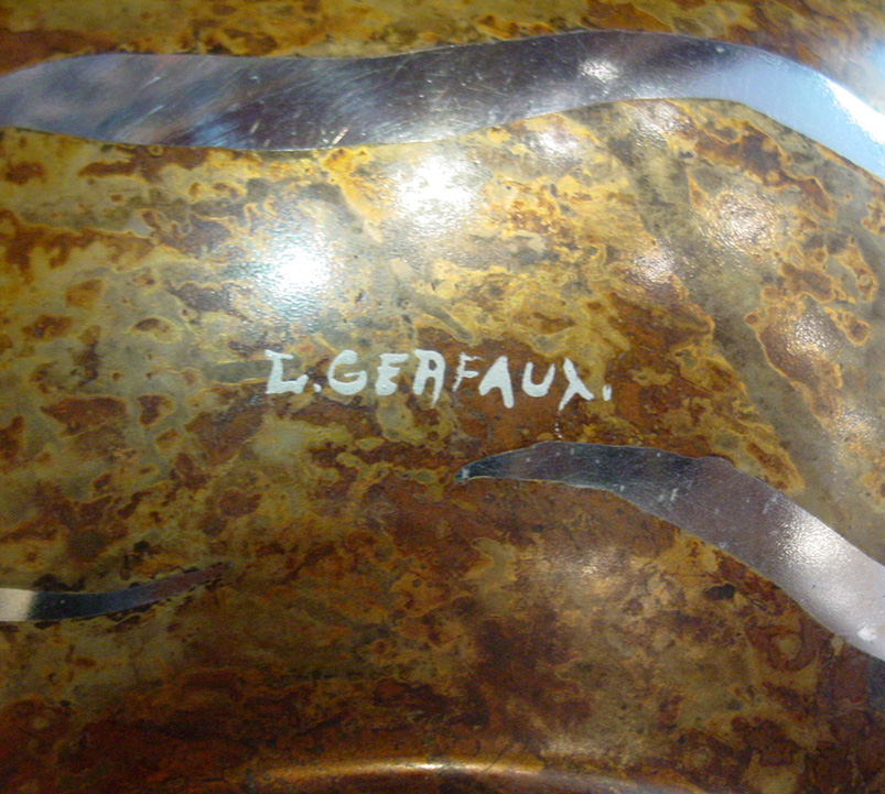 Lucien gerfaux: Vaso in metallo Vintage Dinanderie galeone del XX Secolo Pezzo di storia autentico - Robertaebasta® Art Gallery opere d’arte esclusive.